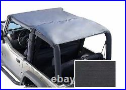 Rugged Ridge 13554.15 Black Denim Roll Bar Soft Top for Jeep CJ7 & Wrangler YJ