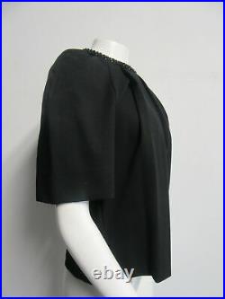 STELLA MCCARTNEY black top with beaded neckline sz 38