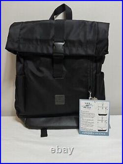 Save The Ocean Expandable Backpack Black Travel Bags Men's Roll Top New