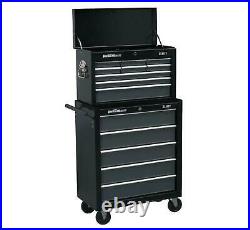 Sealey 9 Drawer Top Chest Box 5 D Roller Roll Cabinet Tool Storage Black Toolbox