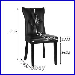 Set of 2 PU Faux Leather Dining Chairs Roll Top Scroll High Back home Restaurant