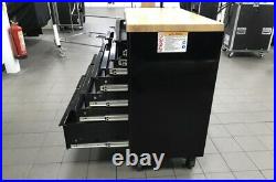 Snap-On 40 black 12 drawer wooden top roll cab