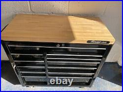 Snap On 40in Black Stack Roll Cab + Snap On Side Locker + Snap On Wooden Top