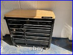 Snap On 40in Black Stack Roll Cab + Snap On Side Locker + Snap On Wooden Top