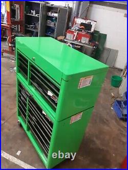 Snap on 12 drawer classic roll cab &8drawer top chest Kawasaki green & black