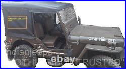 Stitched Rolled Back Soft Top For Cj Jeep Willys Cj2a Cj3a Straight Bows 1947-53