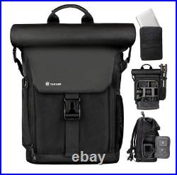 TARION Camera Backpack Rolltop Photography with M, Sp-01 Black