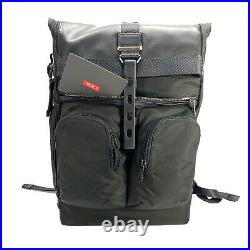 TUMI Alpha Bravo London Roll-Top Backpack All Black 103302 $495