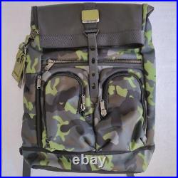 TUMI Business Backpack Roll Top Camouflage Black Green Cool Fashionable