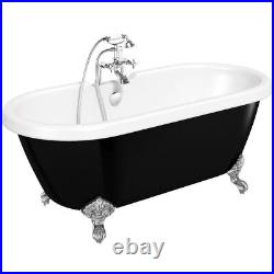 The Bath Co. Shakespeare traditional roll top bath with ball feet black new