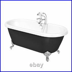 The Bath Co. Shakespeare traditional roll top bath with ball feet black new