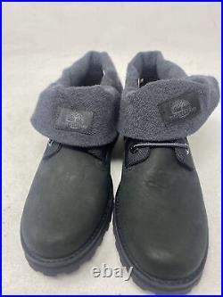 Timberland Single Roll-top Black Boots Kids Size 6.5 (C602)