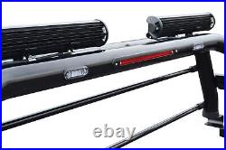 To Fit 05-16 Nissan Navara D40 Roll Bar + LEDs + Rollback Tonneau Cover Black