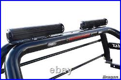 To Fit 12-16 Isuzu D-Max Rodeo Roll Bar + LEDs + Rollback Tonneau Cover Black