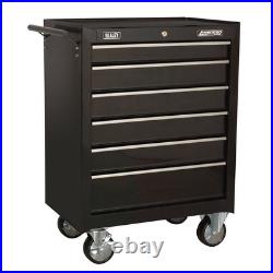 Tool Box Top chest, Mid Box & Roll cab 14 Drawer Stack Black SealeyAP22BSTACK