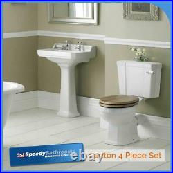 Traditional Victorian Roll Top Freestanding Bath Basin Pedestal Toilet WC Suite