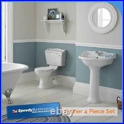 Traditional Victorian Roll Top Freestanding Bath Basin Pedestal Toilet WC Suite