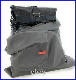 Tumi Alpha Bravo London Roll Top Laptop Backpack Black Distressed Leather 932388