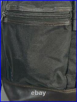 Tumi Alpha Bravo Luke Roll Top Backpack 222388HK2 Black Brown Nylon Leather