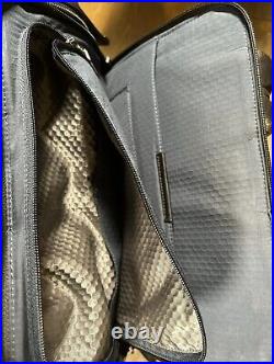 Tumi Alpha London Roll Top Black/Metallic Bronze Leather Backpack Used 001