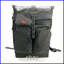 Tumi London Roll Top Backpack Alpha Bravo Collection Black Laptop Bag $495