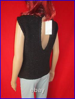 VERSACE New Womens Vtg Black Knit Wool Sleeveless Top Blouse Jumper sz IT44 AN20