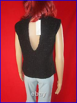 VERSACE New Womens Vtg Black Knit Wool Sleeveless Top Blouse Jumper sz IT44 AN20