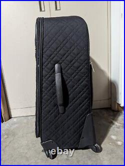 Vera Bradley Classic Black 28 Inch Spinner Rolling Suitcase