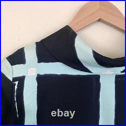Vintage 1950 CHRISTIAN DIOR Colifchets Silk? Roll Collar Black Button Blouse Top