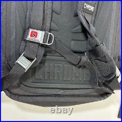 Vintage Chrome Industries Backpack Black Red Heavy Roll Top Patches