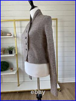Vintage Free People Women's Taupe Wool Blend Cropped Cardigan Sweater Top M NWT