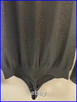 WOLFORD Shimmer Black Bodysuit/ Top, M