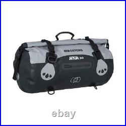 Waterproof Motorcycle Luggage Oxford Aqua T50 Roll Top Bag Black Grey
