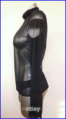 Wolford Tulle Pullover Rollneck Collar Size S Sheer Black Tulle Nwt