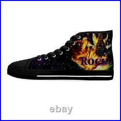 Women's High Top Sneakers rainbow dragon rock and roll LGBTQIA and allies