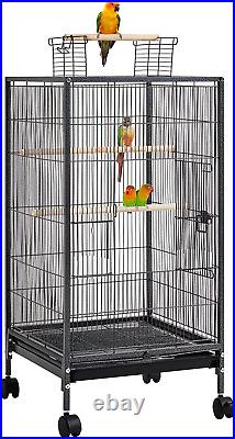 Yaheetech 100.5Cm Iron Open-Top Bird Cage Parrot Cage with Rolling Stand
