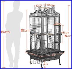 Yaheetech Rolling African Grey Parrot Cage Open Play top 81 x 77.5 x 160 cm