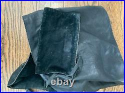 Ysl Yves Saint Laurent Roady Black Leather Rolled Glossy Top Handle Hobo Bag