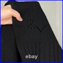 Zadig Voltaire Alma Rock & Roll Women Sweater Large Black Merino Wool Oversized