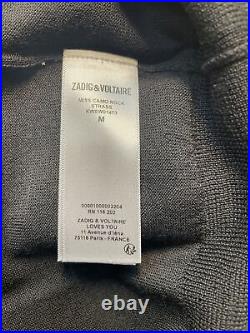 Zadig & Voltaire Miss Camo Rock Strass Womens Sweater M Black Stud $348